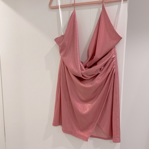 REVOLVE superdown MISSIE WRAP FRONT DRESS IN PINK METALLIC - Picture 6 of 7